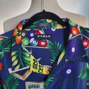 Vintage Koman’s Maui Waikiki Billiards Pool Hawaiian Men’s Shirt (Size: XXL)
